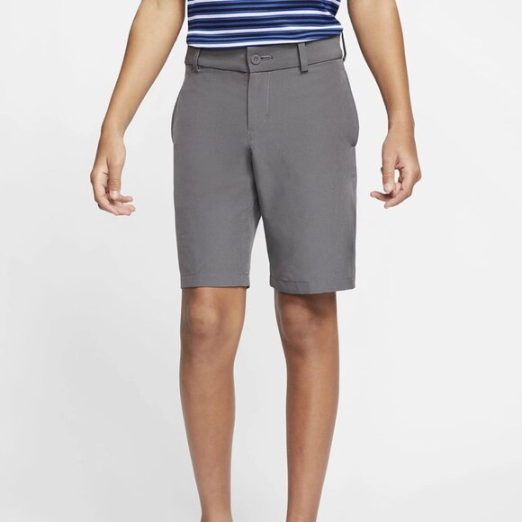 Nike Golf Flat Front Youth Large YL Shorts Boys Gray Dri-FIT School Uniform - Picture 1 of 6